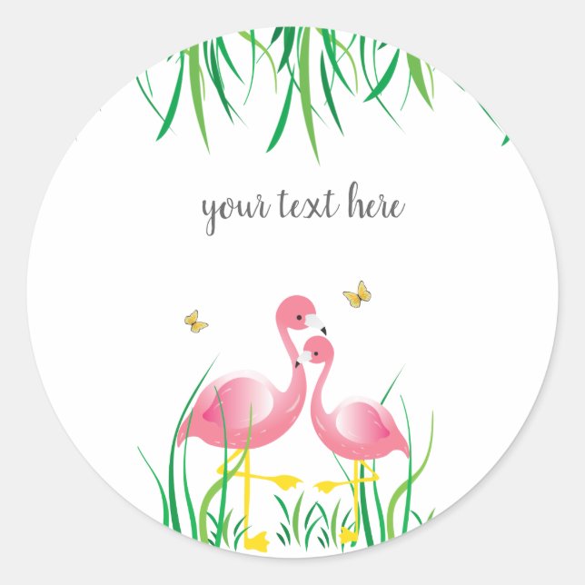 Sticker Flamant rose Anniversaire (Devant)