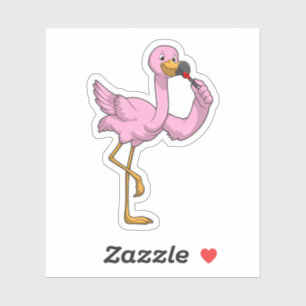 Sticker Flamant rose avec Lipstick