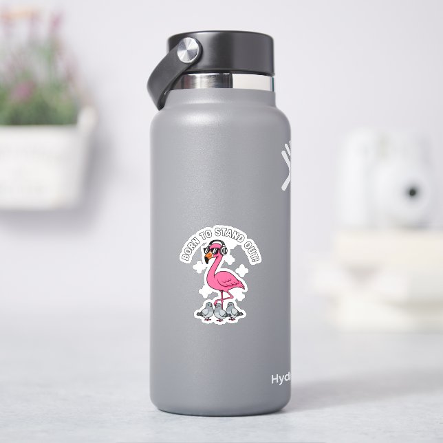 Sticker Flamant Rose Cool Né Pour Se démarquer Drôle D'ois (HydroFlask)