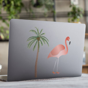 Sticker Flamant rose Et Palmier