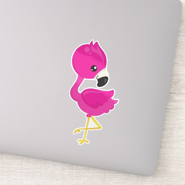 Sticker Flamant rose, Flamant rose rose, Flamant rose bébé (Détail)