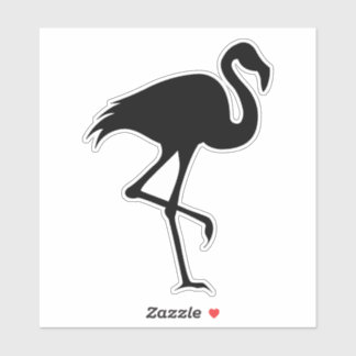 Sticker Flamant rose noir Silhouette Oiseau Animaux Faune