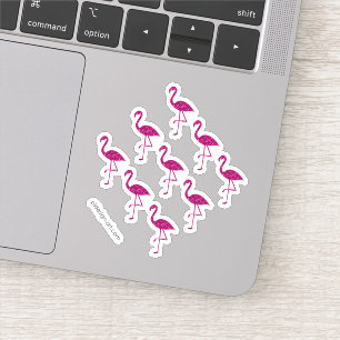 Sticker Flamant rose pailleté motif de scintillements de p