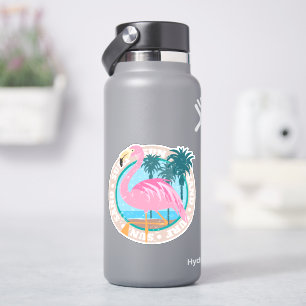 Sticker Flamant rose Retro Miami Beach