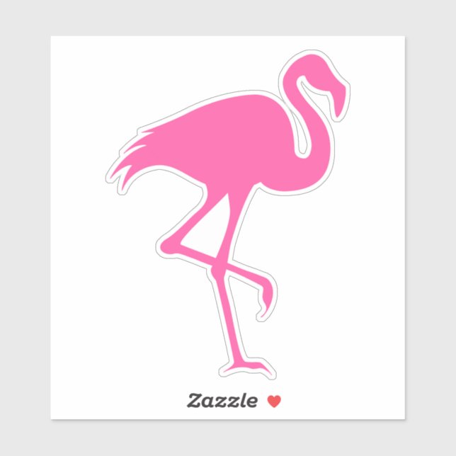 Sticker Flamant rose rose Silhouette Oiseau Animaux Faune (Feuille)