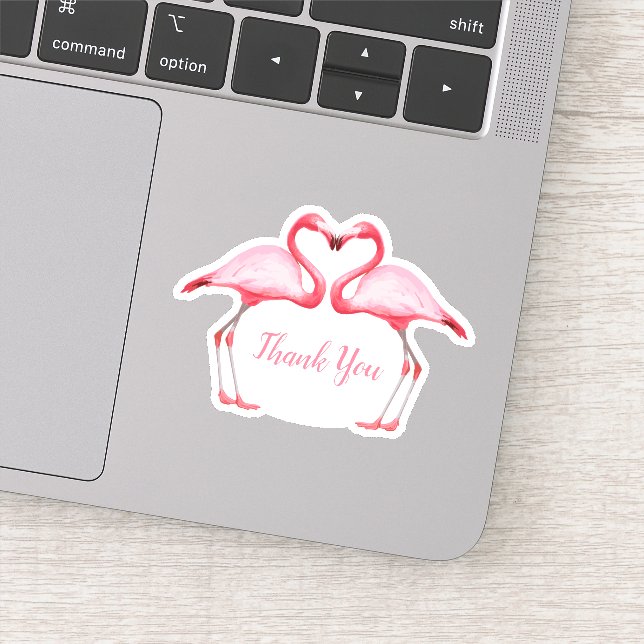 Sticker Flamants roses Merci rose (Détail)