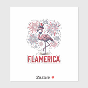 Sticker Flamérica Flamant Patriotique Vintage Conception d