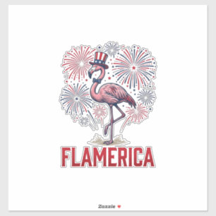 Sticker Flamérica Flamant Patriotique Vintage Conception d