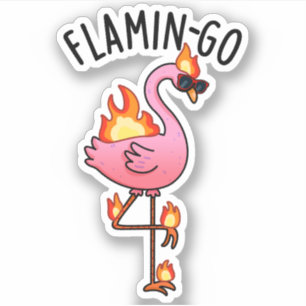 Sticker Flamin-go Funny Flamant rose Pun