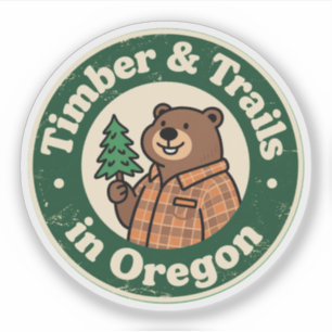 Sticker Flanelle drôle vintage Oregon castor Evergreen