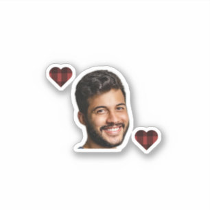 Sticker Flannel & fizz hiver rouge & noir bachelorette