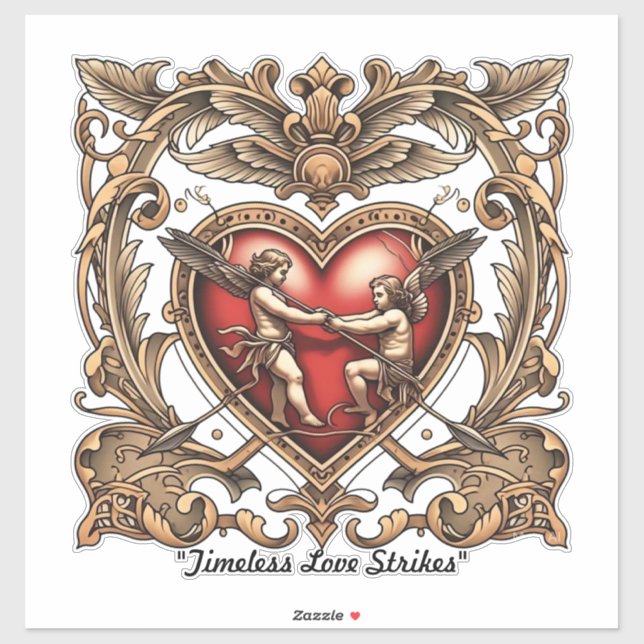 Sticker "Flèche du coeur romantique" (Feuille)