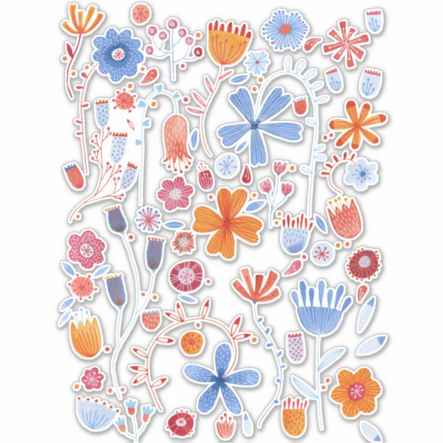 Sticker Fleur aquarelle (Devant)