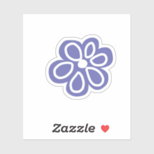 Sticker Fleur blanche rétro myosotis