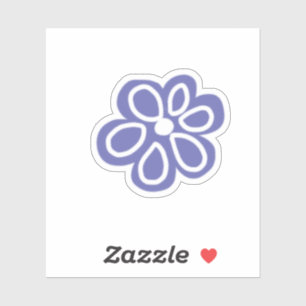 Sticker Fleur blanche Retro Periwinkle