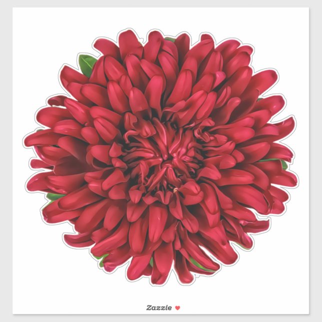 Sticker Fleur Dahlia Pinnata Rouge foncé (Feuille)