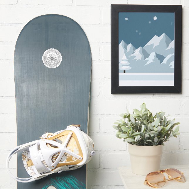Sticker Fleur de Mandala Fantastique Noir (Snowboard)