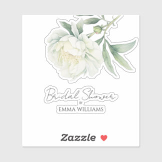 Sticker Fleur de pivoine à l'aquarelle | Baby Shower de ma
