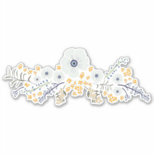 Sticker Fleur de printemps doux Mélange gris bleu gris ja