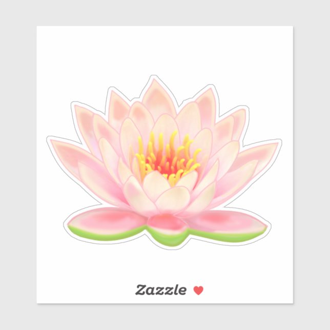 Sticker Fleur d'eau rose (Feuille)