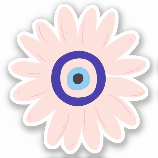 Sticker Fleur des yeux mignon rose (Recto)
