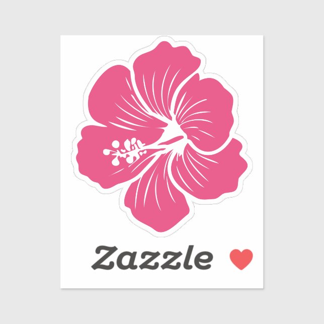 Sticker Fleur d'Hibiscus de couleur magenta ou violette (Feuille)