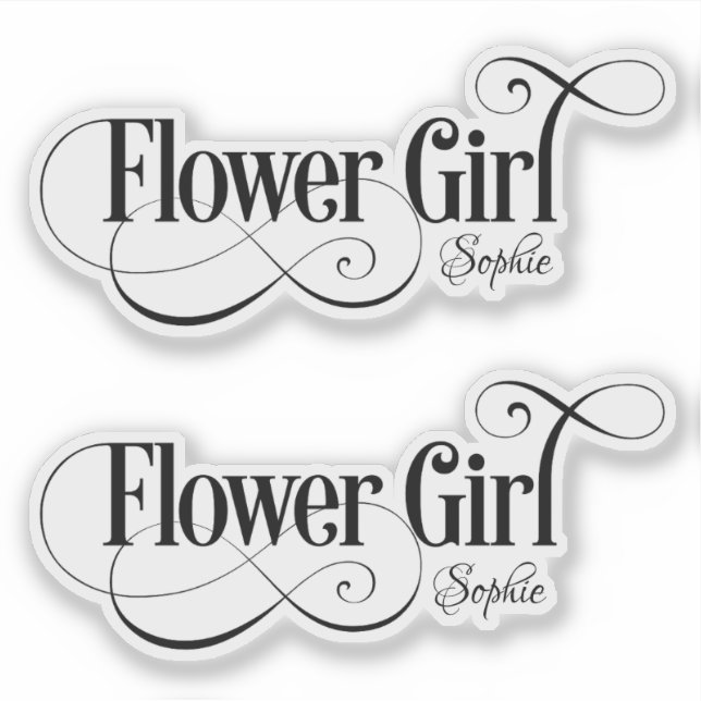 Sticker Fleur fille personnalisée (Devant)