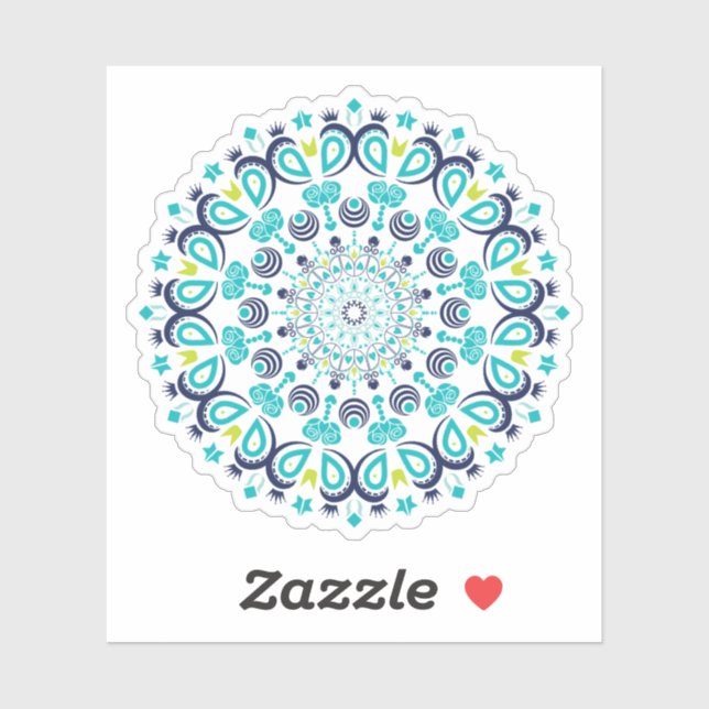 Sticker Fleur Florale Mignonne Mandala (Feuille)