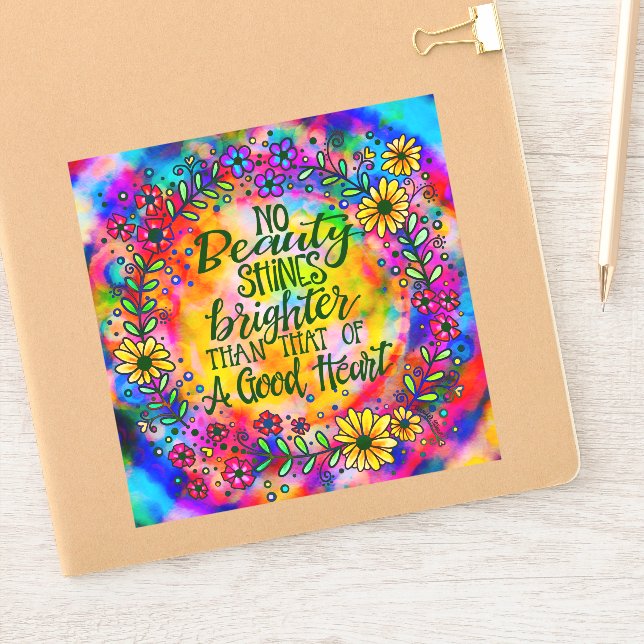 Sticker Fleur gaie Un Bon Coeur Coloré Plutôt (Carnet)