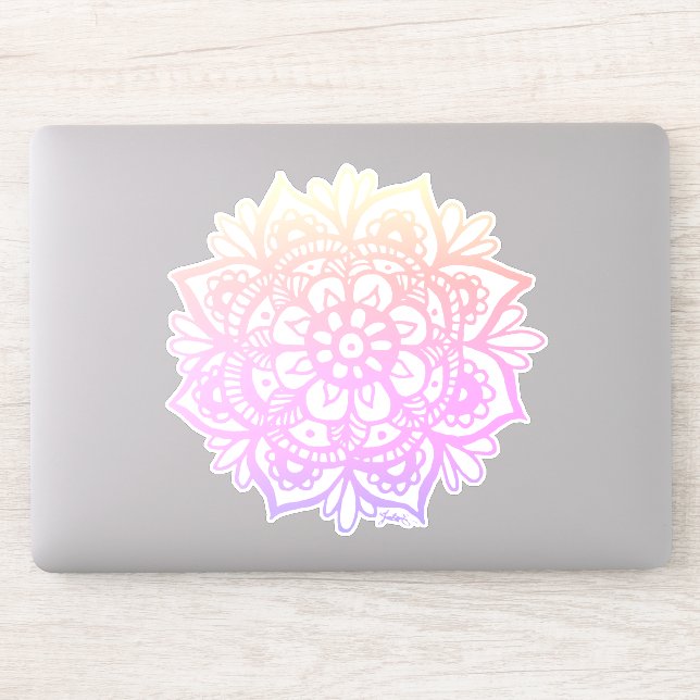 Sticker Fleur Girl Pastel Mandala (Ordinateur)