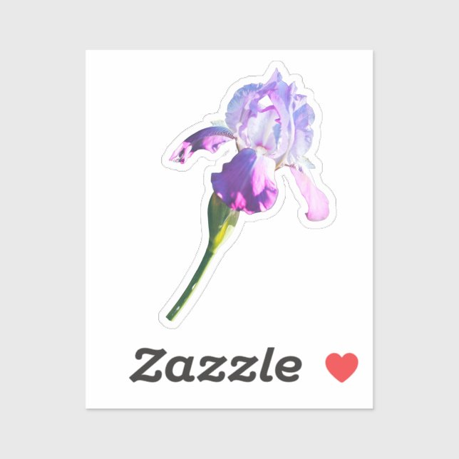Sticker Fleur Iris Violet | Fleur de naissance de février (Feuille)