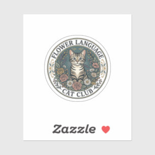 Sticker Fleur Langage Chat Chat Graphique Tee Art - Fleur