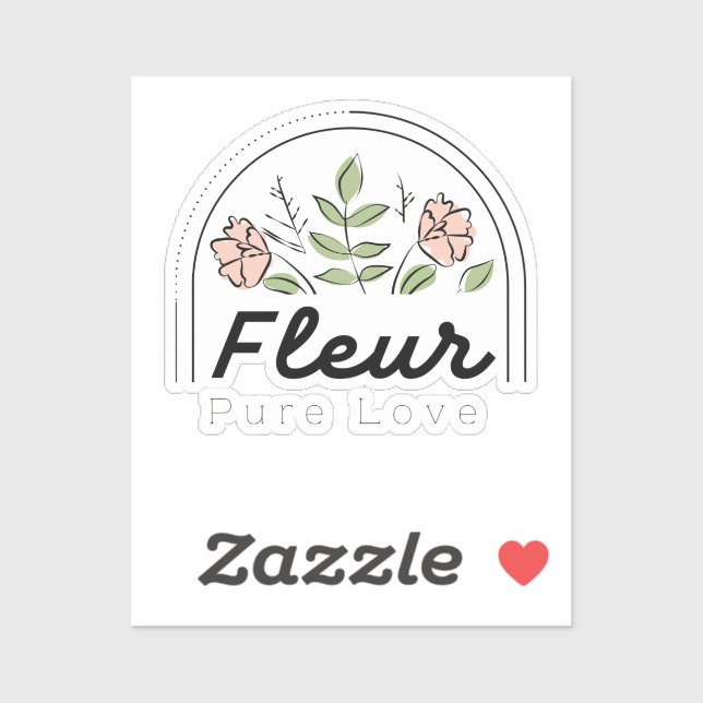 Sticker Fleur – Logo Floral Pure Love (Feuille)