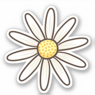 Sticker Fleur marguerite blanche