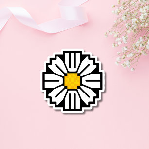 Sticker Fleur marguerite Pixel