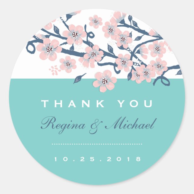 Sticker Fleur Mariage Fleur Cerisier Rose (Devant)