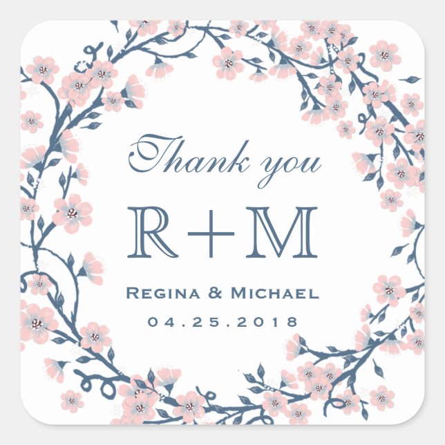 Sticker Fleur Mariage Fleur Cerisier Rose (Devant)