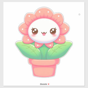 Sticker Fleur mignonne, capricieuse en pot
