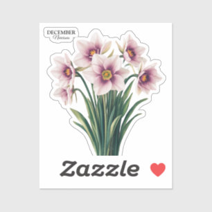 Sticker Fleur Narcisse personnalisée - Décembre Cadeau