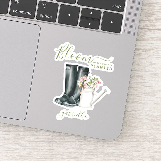 Sticker Fleur où vous avez planté Citation Inspirationnell (Détail)