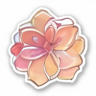 Sticker Fleur rose et crème