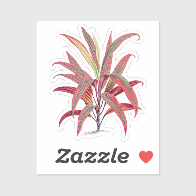 Sticker Fleur rose et rouge (Feuille)