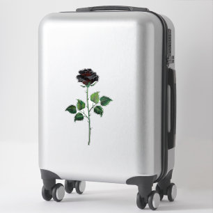 Sticker Fleur rose noire