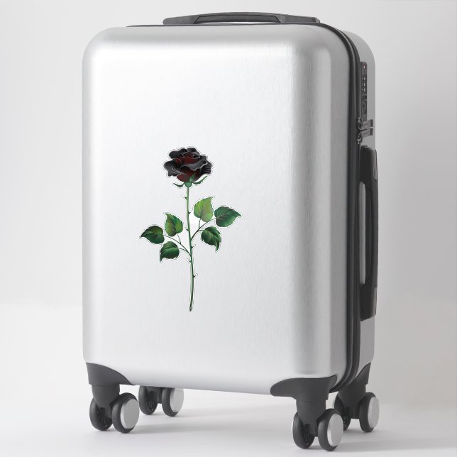 Sticker Fleur rose noire (Sur valise)