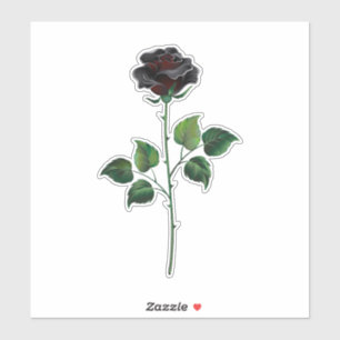 Sticker Fleur rose noire