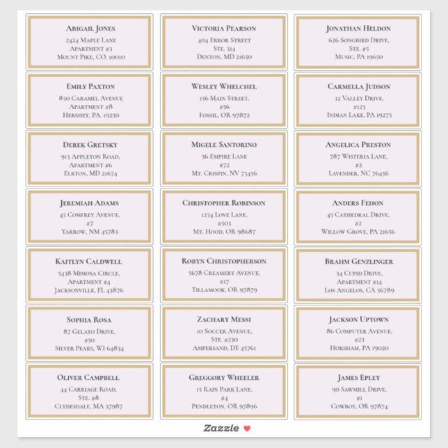 Sticker Fleur sauvage Fern Lavender Mariage Adresse client (Feuille)