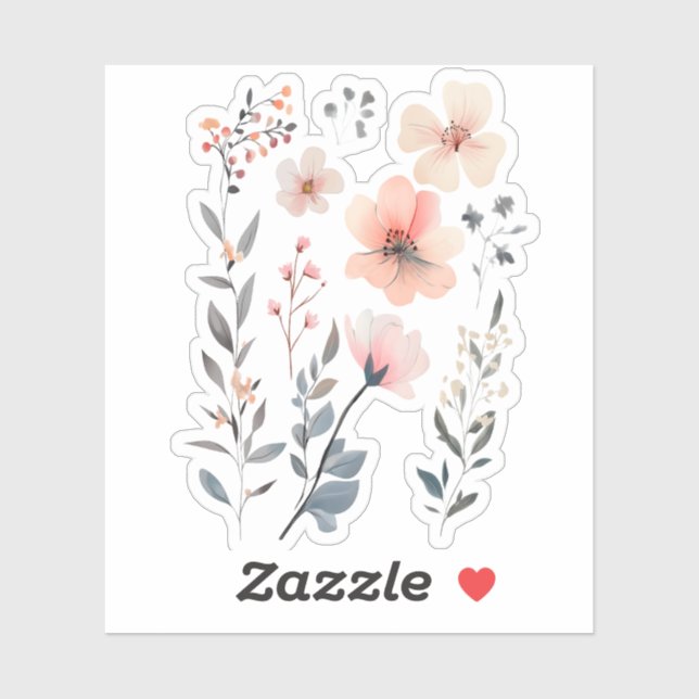 Sticker Fleur Sauvage-Florale-Mignonne (Feuille)