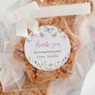 Sticker Fleur sauvage papillon Étiquettes