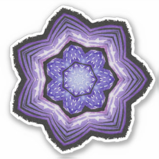 Sticker Fleur violette Belle Art Abstrait