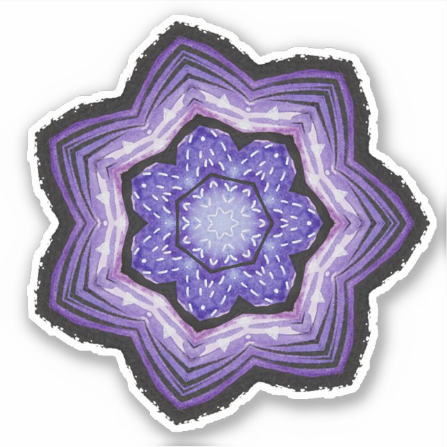 Sticker Fleur violette Belle Art Abstrait (Devant)